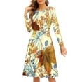 thumbnail image 1 of FKELYI Thanksgiving Maple Leaf Women Dress Size XL Breathable Women's Wear to Work Dresses Midi Durable Twirly Skater Dress Knee Length,Hallo Fall, 1 of 4