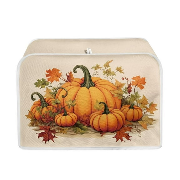 FKELYI Thanksgiving Pumpkin Toaster Cover Durable Happy Fall Kitchen Appliance Protection Cover Washable Toaster Covers 2 Slice Wide Slot Large