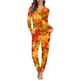 thumbnail image 1 of FKELYI Thanksgiving Pumpkins Women Pajama 2-Piece Fall Maple Leaf Soft Pajamas for Women Durable Long Sleeve Pjs Size 4XL, 1 of 5
