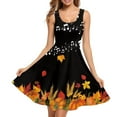thumbnail image 1 of FKELYI Thanksgiving Sleeveless Dresses Casual Fall Maple Leaf Swing Dress Size 2XL Comfy Beach Summer Dresses for Women, 1 of 4
