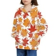 thumbnail image 1 of FKELYI Thanksgiving Youth Hoodies Size 6-7 Elastic Maple Leaves Pullover Hooded Sweater Comfy Fall Autumn Boys' Fashion Hoodies & Sweatshirts, 1 of 6