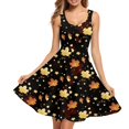 thumbnail image 1 of FKELYI Thanskgiving Sleeveless Dress Size 3XL Durable Fall Maple Leaf Tank Dress for Work Breathable Dresses for Women Knee Length, 1 of 4