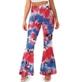 thumbnail image 1 of FKELYI Tie-Dye Butterfly USA Flag Print Flare Leggings Bell Bottom Yoga Pants for Women Wide Leg Pants Split Front Boot Cut Yoga Leggings High-Waist Sweatpants for Workout Running, 2XL, 1 of 7