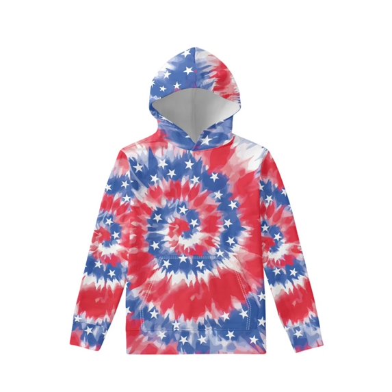 FKELYI Tie Dye with Star Teen Hoodies Boys Trendy Size 11-13 Years Comfortable Party Crewneck Sweatshirt Soft Leisure Kids Long Sleeve Pullover with Pocket