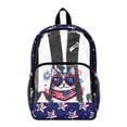 thumbnail image 1 of FKELYI USA Flag Cat Print 17 Inch Clear Backpack for Kids Schoolbag Large Capacity Bookbag Transprent Backpacks for Teens Student Casual Daypack, 1 of 7