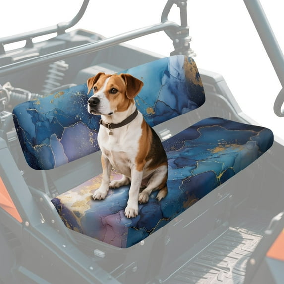 FKELYI UTV Seat Covers Compatible with Polaris Ranger XP 1000 Dustproof ATV Bench Cover Washable Backrest Protector UTV Interior Decor Marble Blue Purple Print