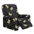 thumbnail image 1 of FKELYI Vintage Bee Black Print Stretch Recliner Slipcover with Pocket Single Reclining Cover for Lazyboy Recliner Chair 4-Piece Furniture Protector for Living Room, 1 of 7