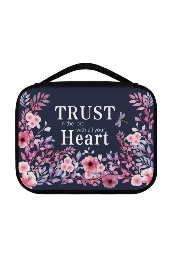 Vintage Flowers Bible Bag Large Capacity Bible Cover for Bible Study Casual Bible Protective Bag with Reinforced Handle