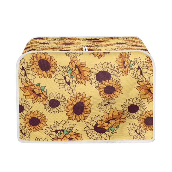 FKELYI Vintage Sunflower Toaster Cover Lightweight 2 Slice Toaster Cover Wear-Resistant Bread Toaster Oven Dustproof Cover Wide Slot