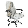 thumbnail image 1 of FKELYI White Marble Texture Print Anti-Dust Office Chair Cover Stretch Fabric Computer Chair Slipcover for Armchair Swivel Boss Chair Protector for Home Office Decoration, Large, 1 of 6