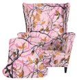 thumbnail image 1 of FKELYI Wingback Chair Slipcover Camo Pink Hunting Leaf Print 2 Piece Wing Back Armchair Protector Cover Non-Slip Home Decor for Furniture Washable Cover with Elastic Bottom, 1 of 7