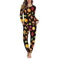 thumbnail image 1 of FKELYI Women Pajama Sets Size 3XL Leisure Thanksgiving Holiday Pajamas for Women Comfortable Fall Maple Leaves 2 Packs Loungewear, 1 of 5
