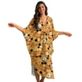 thumbnail image 1 of FKELYI Women's Kaftan Plus Size Swimwear Coverup for Summer Beach Cover Up Batwing Sleeves Beachwear Daisy Flower Honeycomb Print V-Neck Maxi Beach Dress Loungewear, 1 of 7