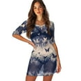 thumbnail image 1 of FKELYI Women's Swimsuit Cover Up Chiffon Fabric Bathing Suit Cover Ups Breathable Coverup Blue Tie-Dye Butterfly Print Half Sleeve Beachwear Dress for Summer Vacation Party, S, 1 of 6