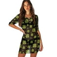 thumbnail image 1 of FKELYI Women's Swimsuit Cover Up Chiffon Fabric Bathing Suit Cover Ups St.Patrick Shamrock Leaf Love Print Breathable Coverup Half Sleeve Beachwear Dress for Summer Vacation Party, M, 1 of 6