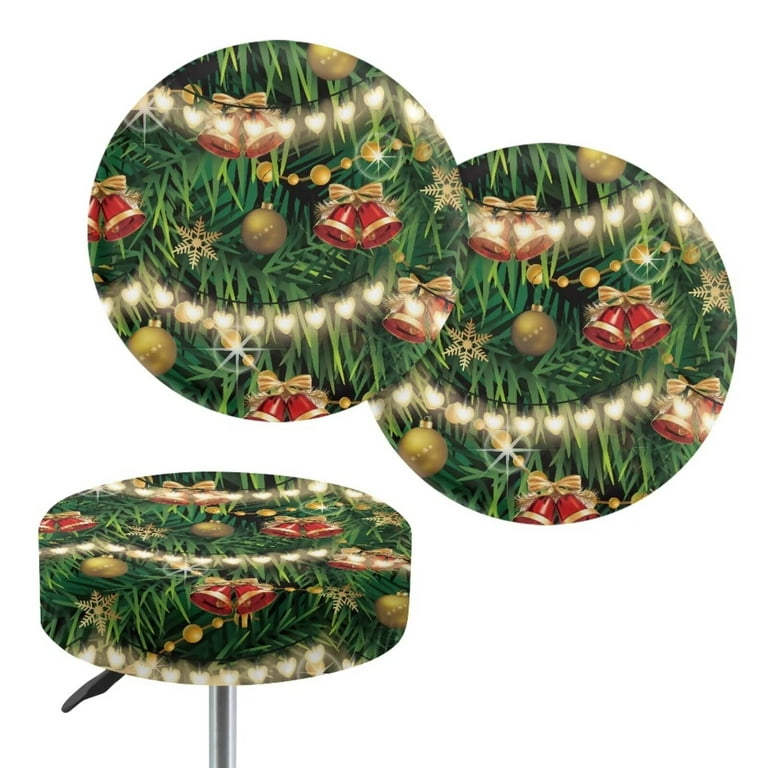 FKELYI Xmas Bell Round Stool Cover 2 Pack Dustproof 16 inch Bar Stool Covers Round Cushions Size S Wear Resistant Christmas Tree Round Stool Cushion Cover Walmart