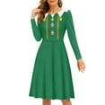 thumbnail image 1 of FKELYI Xmas Santa Women Dress Size 4XL Soft Formal Christmas Dresses for Women Elastic Green Ladies A Line Dresses Knee Length, 1 of 4