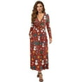 thumbnail image 1 of FKELYI Xmas Snowman Christmas Tree Print Long Sleeve Maxi Dress for Women V-Neck Soft Casual Dress Flowy A-Line Dresses with Side Pockets for Party Wedding, 3XL, 1 of 6