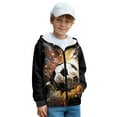 thumbnail image 1 of FKELYI Zipper Front Hoodies for Boys Long Sleeve Sweatshirt Kids Fleece Jacket with Pockets Soft Fall Top Splatter Soccer Print Winter Clothes, S, 1 of 6