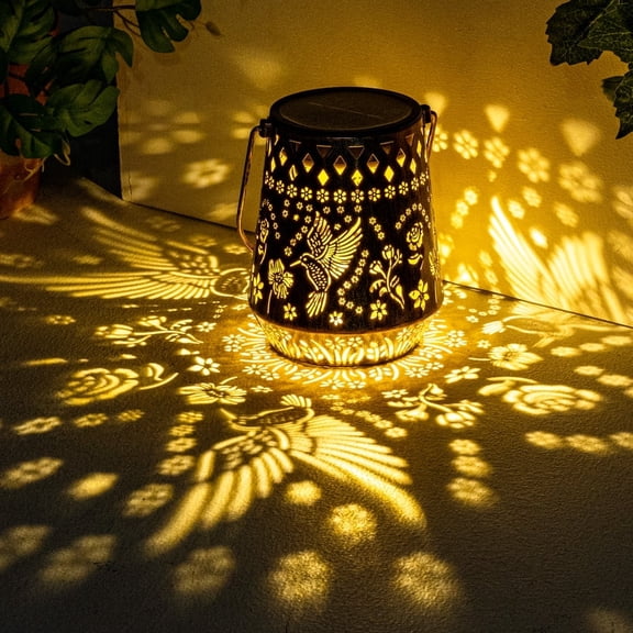 FKHouse Solar Lanterns Outdoor Decor Waterproof, Hummingbird Hanging Gifts for Women, Mom, Solar Garden Lights Metal Decor for Yard, Patio,Garden,Porch,Pool