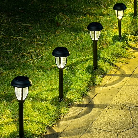 FKHouse Solar Path Lights Outdoor, LED Garden Lights Solar Pathway Lights Outdoor (8 Pack, Warm White)