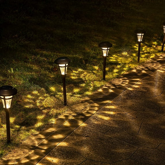 FKHouse Solar Pathway Lights Outdoor, 6 Pack Super Bright High Lumen Solar Powered LED Garden Lights for Lawn, Patio, Yard