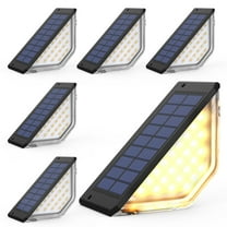 FKHouse Warm White Solar Step Lights Outdoor Waterproof IP65 for Garden,Deck,Steps,Stair 6 Pack