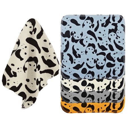 FKKsparkler Eco-Friendly Reusable Paper Towels Paperless Towels Roll Washable Zero Waste Reusable Napkins 25-Pack, Absorbent Flannel, 10x10" - Panda Pattern