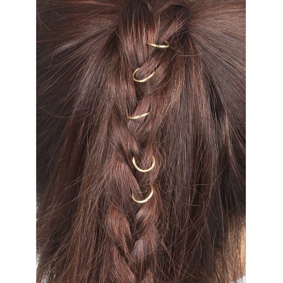 FKMJH 5PC Accessory Women Hip-Hop Braid Hand Cross Star Ring Hair Clips Band and Multicolor4 Hairband for Women