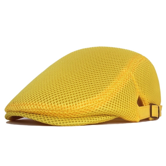 FKMJH Men's Summer Flat Cap Breathable Mesh Newsboy Beret Cabbie Style Hat Visors