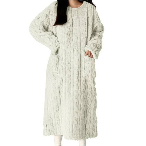 WCJM Robes for Women Cotton Plus Size Robes for Women Ladies' Flannel Plush Heart Shaped Bathrobe with Pockets and Belted Bathrobe Purple Robes for Women
