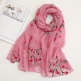 thumbnail image 1 of FKMJH Women's Floral Embroidery Chiffon Scarf Lightweight Thin Sheer Shawl Wrap Large Summer Spring Fashion Scarves Neck Head Scarf Travel Sun Protection Gift, 1 of 3