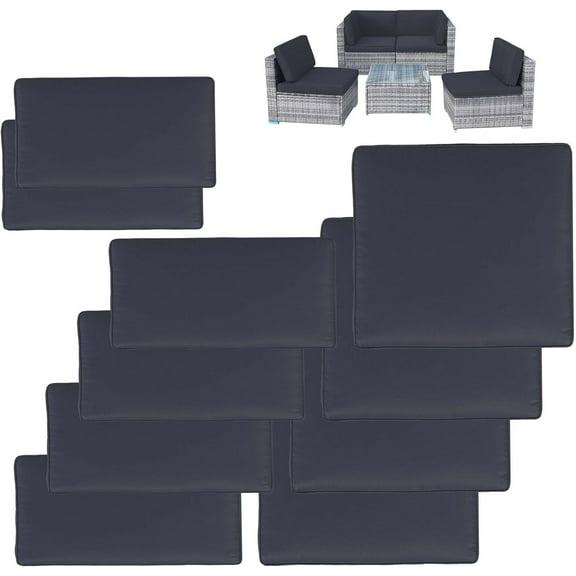 FKS LIFE 10Pcs Patio Cushion Covers Replacement UV-Resistant Covers with Zippers, 25.6x25.6x4 inch Outdoor Cushion Slipcover