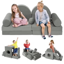 FKS LIFE 13 Pcs Modular Kids Play Couch Set, Safe Toddler Sofa for Forts DIY Building, Creative Indoor Climber Furniture for Boys and Girls