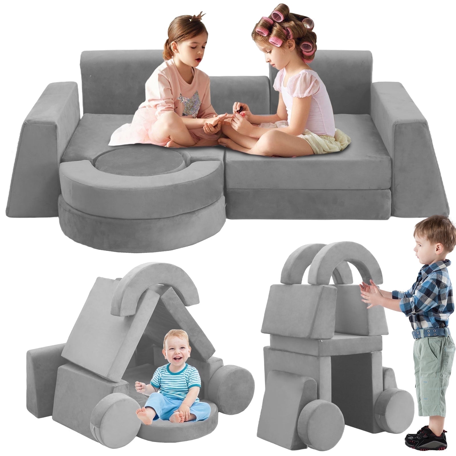 yunn⭐︎kids LIFE FKS LIFE 13pcs Modular Kids Play Couch, Children Sectional Sofa