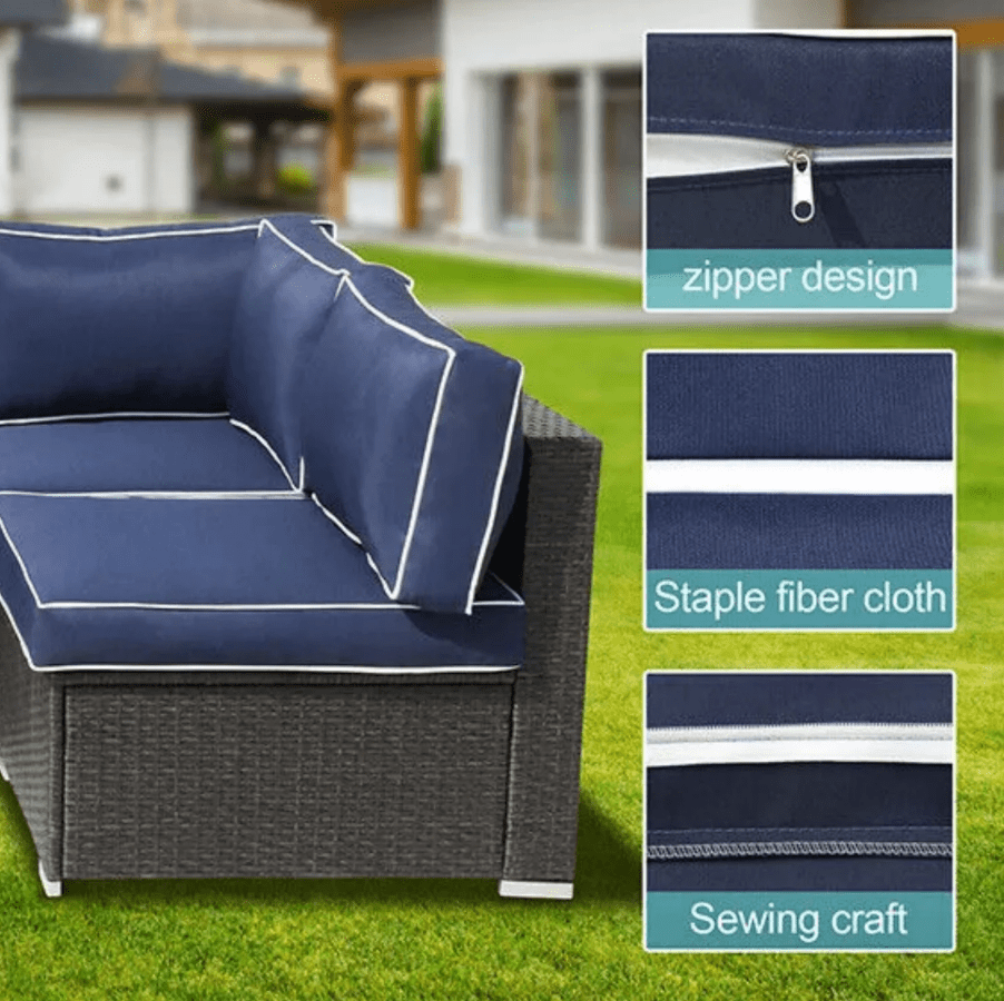 FKS LIFE 14-Piece Waterproof Patio Cushion Covers Set, Fade-Resistant ...