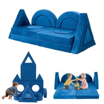 FKS LIFE 14Pcs Modular Kids Play Couch Toddler Foam Sofa for Fort Building, Climbing & Indoor Play, Convertible Sectional Furniture for Playroom