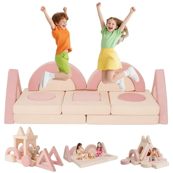 FKS LIFE 16Pcs Modular Kids Play Couch Kids Couch Toddler Sofa for Inspiring Child Creativity Children Convertible Foam Sofa
