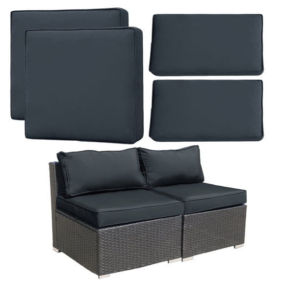 FKS LIFE 4Pcs Patio Cushion Covers Replacement, Outdoor Patio Seat Cushion Covers ,Water Resistant Seat Back Slipcovers(25*25*3.15in)