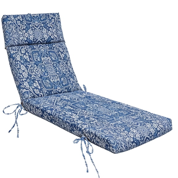FKS LIFE Outdoor Chaise Lounge Cushion 70x22.3x3.4 inch, Lounger Pad Replacement with Fade-Resistant, Removable Washable Cover