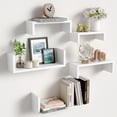thumbnail image 1 of FKS LIFE Floating Shelves for Wall, Wall Shelves for Bathroom, Bedroom, Living Room, Kitchen, Office, Wood Shelves for Home Decor Set of 5, 1 of 5