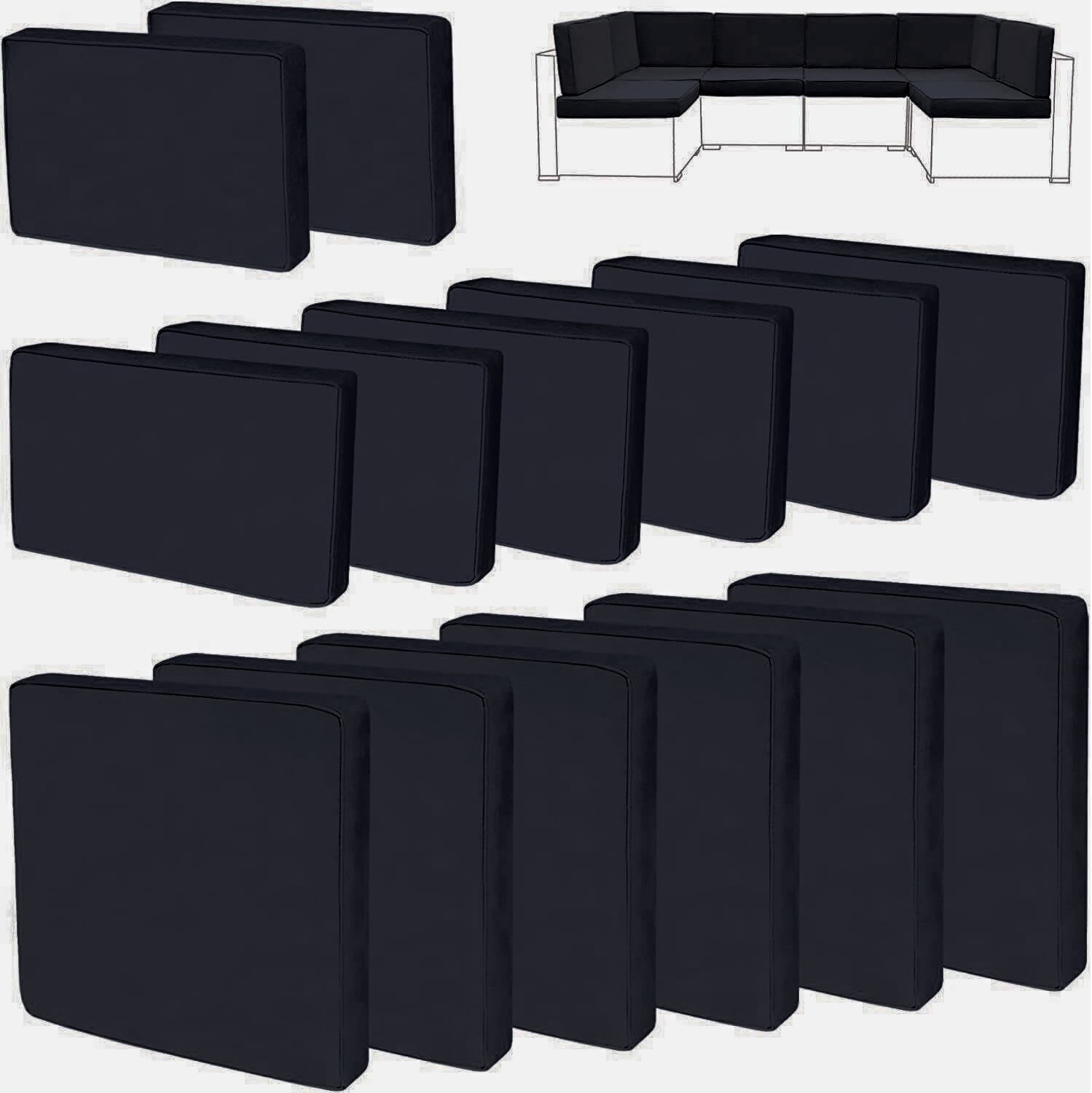 FKS LIFE Outdoor Cushion Slipcovers 25.6x25.6x3.9 inches Patio Cushion Covers Splash Proof Water with Zipper Furniture Cushion Cover