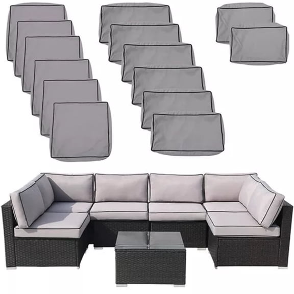 FKS LIFE Outdoor Cushion Slipcovers 25.6x25.6x3.9 inches Patio Cushion Covers Splash Proof Water with Zipper Furniture Cushion Cover