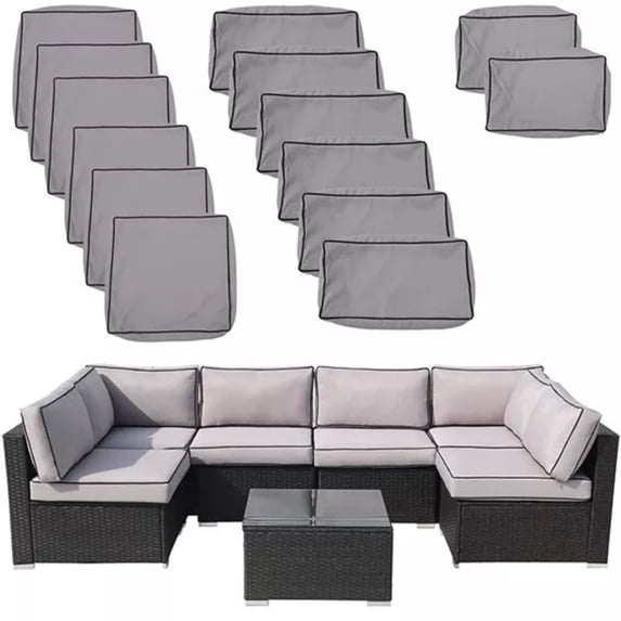 FKS LIFE Outdoor Cushion Slipcovers 25.6x25.6x3.9 inches Patio Cushion Covers Splash Proof Water with Zipper Furniture Cushion Cover