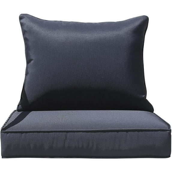 FKS LIFE Outdoor Patio Chair Cushions Set 24 L X 24 W X 4 H Waterproof & Fade Resistant Deep Seat and Back Cushions with Removable Covers Outdoor Seat Cushion Set for Chairs and Sofas