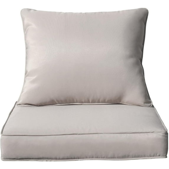 FKS LIFE Outdoor Patio Chair Cushions Set 24 L X 24 W X 4 H Waterproof & Fade Resistant Deep Seat and Back Cushions with Removable Covers Outdoor Seat Cushion Set for Chairs and Sofas