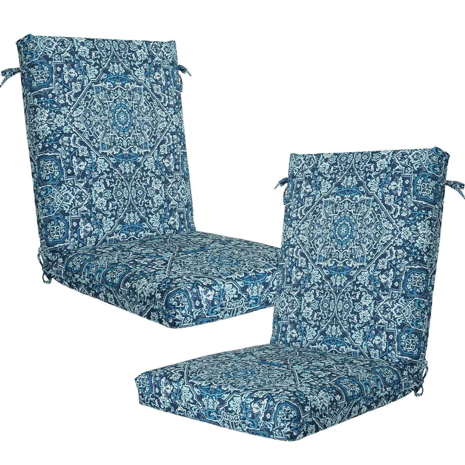 FKS LIFE Outdoor Seat Cushion Set, 20" x 20" x 4" Patio Furniture Chair Cushions Replacement for Sofa Couch 2 Set