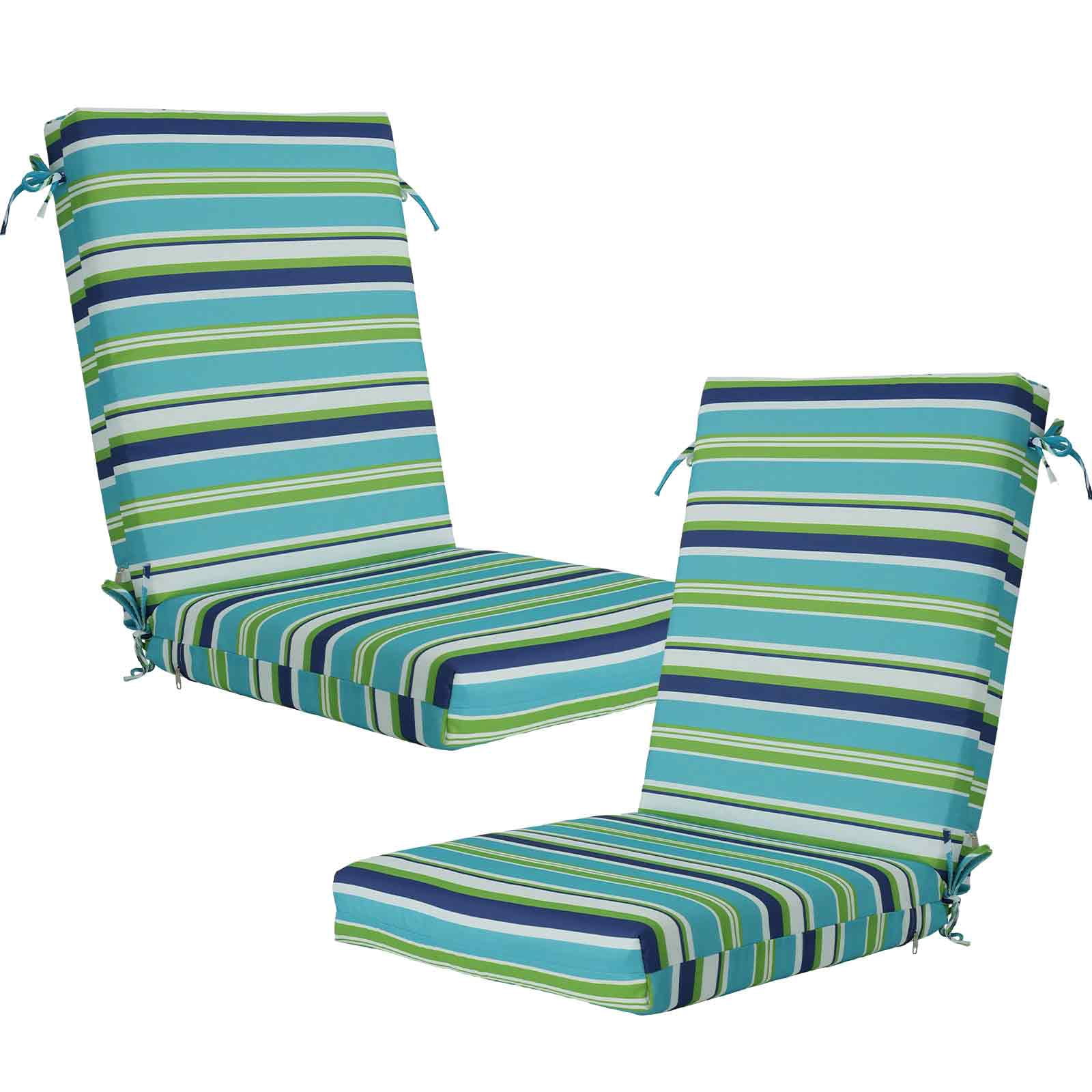 FKS LIFE Outdoor Seat Cushion Set, 20" x 20" x 4" Patio Furniture Chair Cushions Replacement for Sofa Couch 2 Set