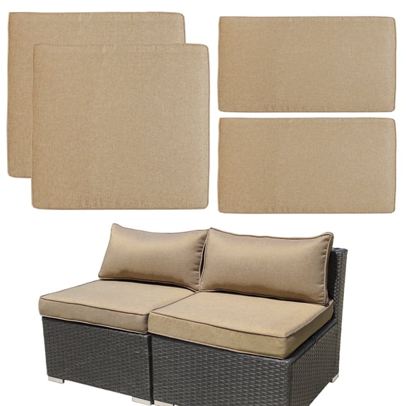 FKS LIFE Patio Cushion Covers Replacement Outdoor Patio Seat Cushion Covers Water Resistant Seat Back Slipcovers 25.6*25.6*3.94inches(4 pack)