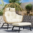 thumbnail image 1 of FKSLIFE 2 Person Wicker Egg Chair With Ottoman Cushion Large Egg Basket Chair With Footrest For Outdoor Indoor Patio Balcony Garden, 1 of 9